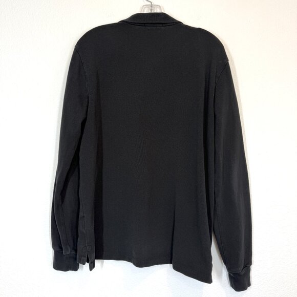 Ralph Lauren Polo Shirt Large Pony Logo Black Long Sleeve Preppy Large - Picture 2 of 10